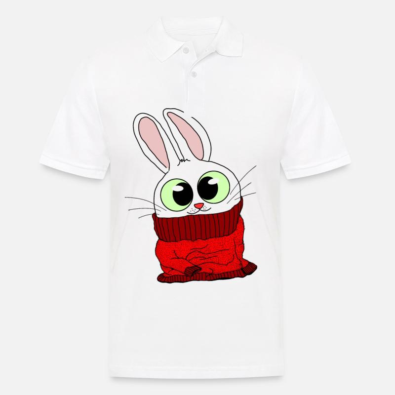 Tshirt Lapin moelleux en pull moelleux - Polo Homme - blanc