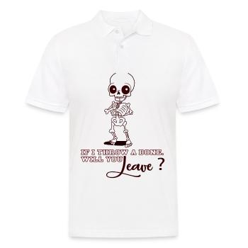 Si je jette un os, attrape-œil idea Idée cadeau - Polo Homme - blanc - Devant - Kai (181cm)