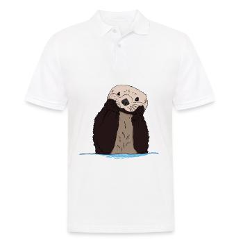 loutre mignonne et mignonne en cadeau boîte loutre - Polo Homme - blanc - Devant - Kai (181cm)
