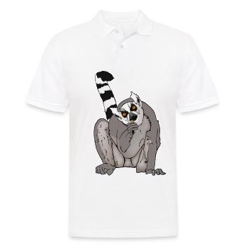 Idée cadeau amis Katta, Makis et Lemurs - Polo Homme - blanc - Devant - Kai (181cm)