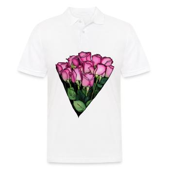 Blumen vom Floristen Geschenkidee für Liebende - Männer Poloshirt - Weiß - Vorne - Kai (181cm)