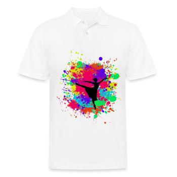 Schöne prima Ballerina in Farbkleckse Geschenk - Männer Poloshirt - Weiß - Vorne - Kai (181cm)