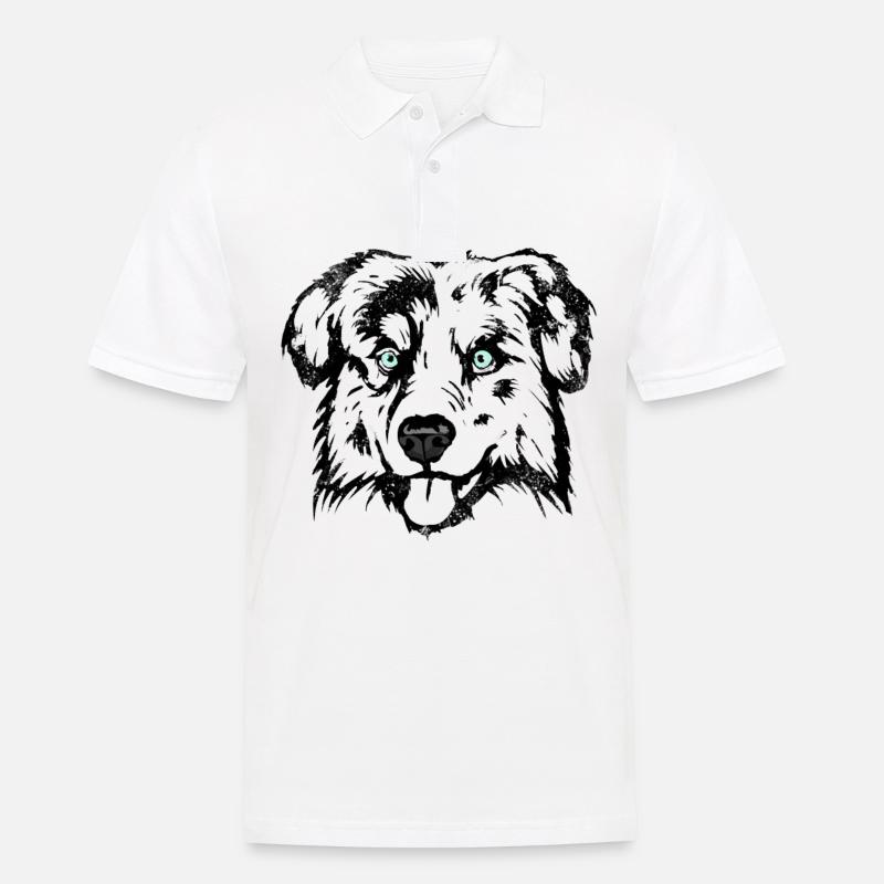 AUSTRALIAN SHEPHERD - Männer Poloshirt - Weiß