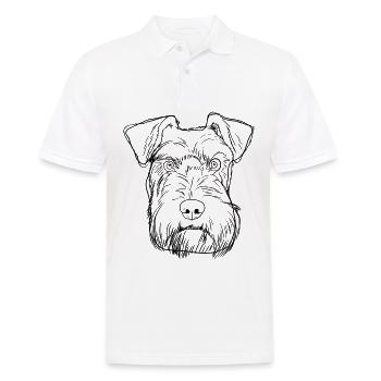 Schnauzer Hund - Männer Poloshirt - Weiß - Vorne - Kai (181cm)
