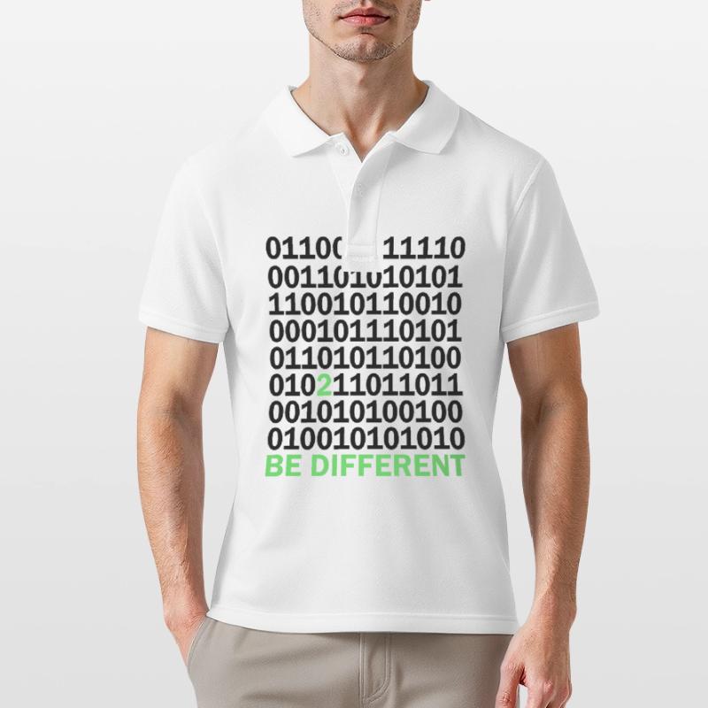 Be Different Binary Code Nerd Gift Men's Polo Shirt