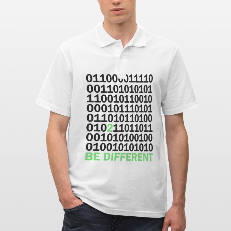 Be Different Binary Code Nerd Gift Men's Polo Shirt