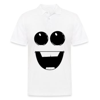 Lachendes Gesicht - Männer Poloshirt - Weiß - Vorne - Kai (181cm)