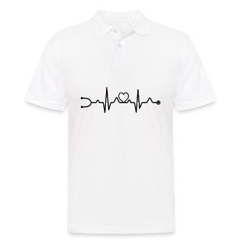 Palpitations de battements cardiaques ECG - Polo Homme - blanc - Devant - Kai (181cm)