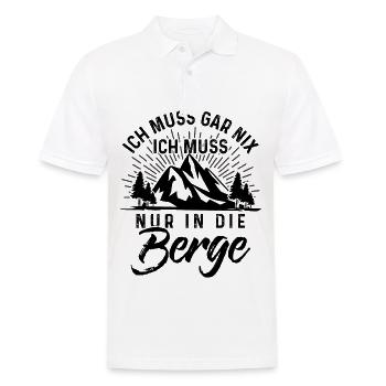 Ich Muss nur in die Berge - - Männer Poloshirt - Weiß - Vorne - Kai (181cm)