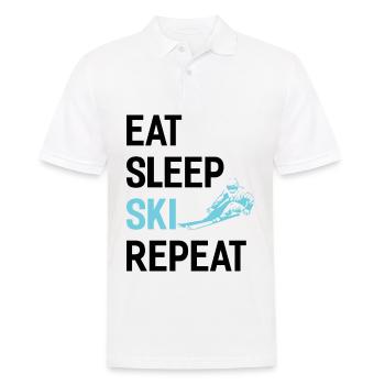 Eat Sleep Ski Repetition - (S.K) - Men's Polo Shirt - white - Front - Kai (181cm)
