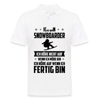 Ich bin Snowboarder ICH HORE NICHT auf Wenn ich Mu - Männer Poloshirt - Weiß - Vorne - Kai (181cm)