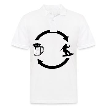 Bier loading Pfeile und Snowboarden 1 - - Männer Poloshirt - Weiß - Vorne - Kai (181cm)