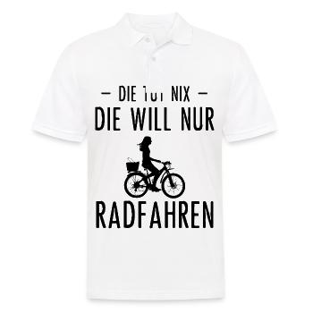 Die Tut Nix sterben Will Nur Radfahren - - Männer Poloshirt - Weiß - Vorne - Kai (181cm)