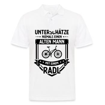Unterschatz Niemals einen Alten Mann mit einem RAD - Männer Poloshirt - Weiß - Vorne - Kai (181cm)