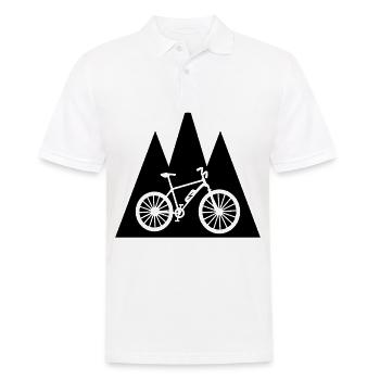 Triangle Mountain and Ebike - - Men's Polo Shirt - white - Front - Kai (181cm)