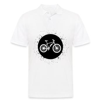 Circle with Splash and ebike - - Men's Polo Shirt - white - Front - Kai (181cm)