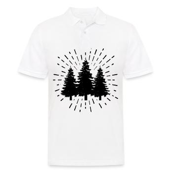 Feuerwerk und Baum - - Männer Poloshirt - Weiß - Vorne - Kai (181cm)