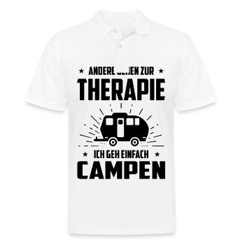 Andere Gehen zur Therapie Ich GEN Einfach Campen - - Männer Poloshirt - Weiß - Vorne - Kai (181cm)