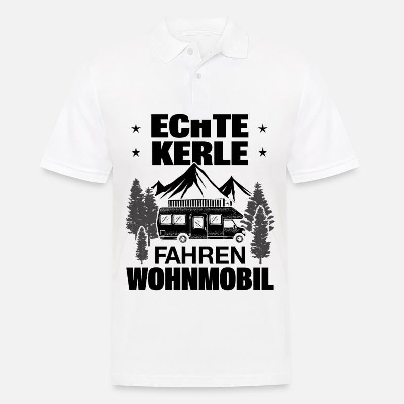 Echte Kerle Fahren Wohnmobil - - Männer Poloshirt - Weiß