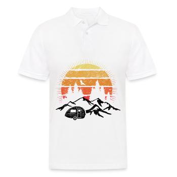 Camping Sonne Vintage - - Männer Poloshirt - Weiß - Vorne - Kai (181cm)