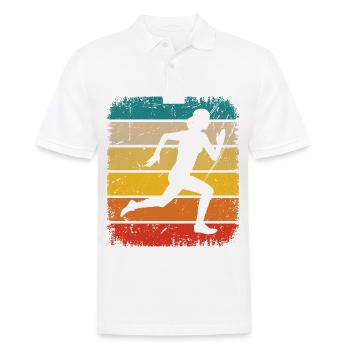 Vintage Square and Running 1 - - Men's Polo Shirt - white - Front - Kai (181cm)