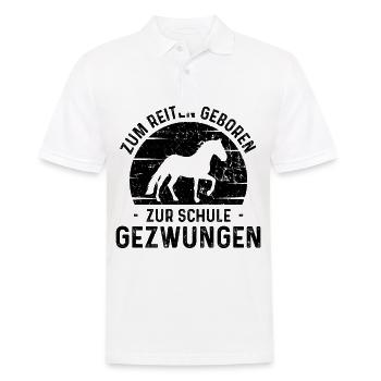 Zum Reiten geboten zur Schule Gezwungen - - Männer Poloshirt - Weiß - Vorne - Kai (181cm)