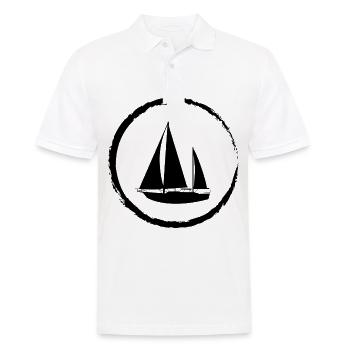 Cricle and Sailboat - - Männer Poloshirt - Weiß - Vorne - Kai (181cm)