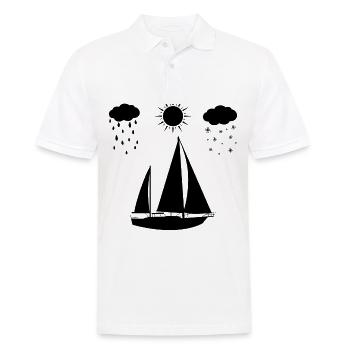 Alle Jahreszeiten und Segelboot - - Männer Poloshirt - Weiß - Vorne - Kai (181cm)