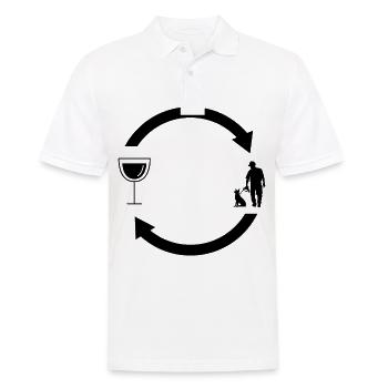 Flèches de chargement de vin et chien 1 - - Polo Homme - blanc - Devant - Kai (181cm)