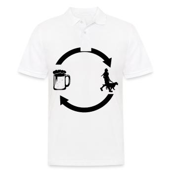 Flèches de chargement de bière et chien 2 - - Polo Homme - blanc - Devant - Kai (181cm)