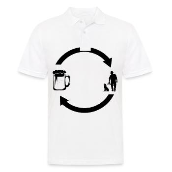 Bier loading Pfeile und Hund 1 - - Männer Poloshirt - Weiß - Vorne - Kai (181cm)