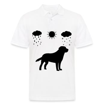 Alle Jahreszeiten und Hund - (5) - Männer Poloshirt - Weiß - Vorne - Kai (181cm)