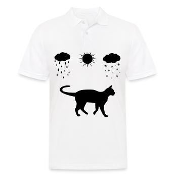 All seasons and cat - - Men's Polo Shirt - white - Front - Kai (181cm)