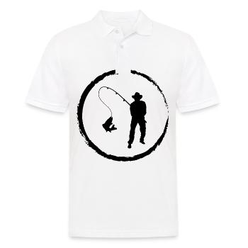 Corrik and Fishing - - Men's Polo Shirt - white - Front - Kai (181cm)