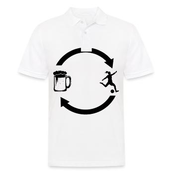 Bier loading Pfeile und Fußball 2 - - Männer Poloshirt - Weiß - Vorne - Kai (181cm)
