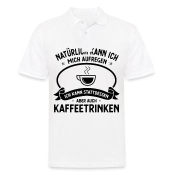 Naturlich Kann ich mich auf AUFEGENICHE KAFFEETRIN - Männer Poloshirt - Weiß - Vorne - Kai (181cm)