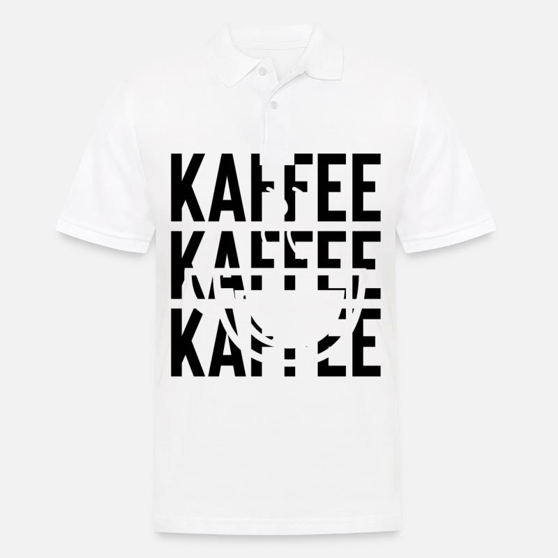 Kaffee - - Männer Poloshirt - Weiß