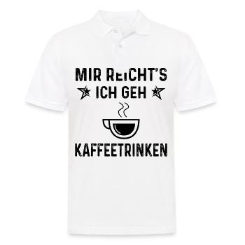 MIR RICHTS ICH GEN KAFFENRINKEN - - Männer Poloshirt - Weiß - Vorne - Kai (181cm)