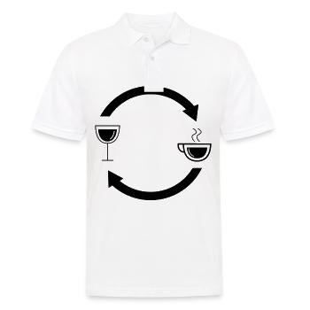 Weinlastenpfeile und Kaffee - - Männer Poloshirt - Weiß - Vorne - Kai (181cm)