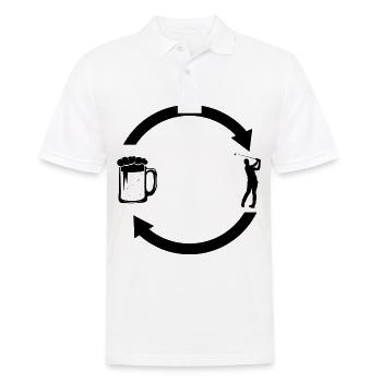 Bier loading Pfeile und Golf - - Männer Poloshirt - Weiß - Vorne - Kai (181cm)