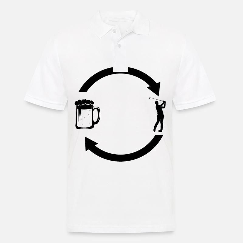 Bier loading Pfeile und Golf - - Männer Poloshirt - Weiß