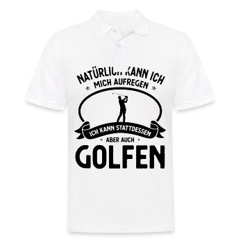 Naturlich kann ich Mich AUFEGENICHE KANN STATTDESS - Männer Poloshirt - Weiß - Vorne - Kai (181cm)