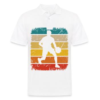 Vintage-Quadrat und Basketball 1 - - Männer Poloshirt - Weiß - Vorne - Kai (181cm)