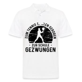 Zum Tennis geboten zur Schule Gezwungen - - Männer Poloshirt - Weiß - Vorne - Kai (181cm)