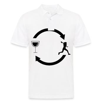 Wine Load Arrows and Tennis 1 - - Men's Polo Shirt - white - Front - Kai (181cm)