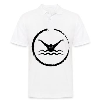 Corrik und Schwimmen - - Männer Poloshirt - Weiß - Vorne - Kai (181cm)