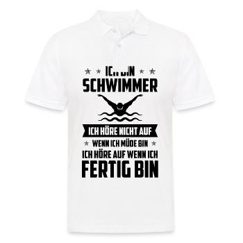 Ich bin Schwimmer Ich Hore nicht auf Wenn ich mich - Männer Poloshirt - Weiß - Vorne - Kai (181cm)
