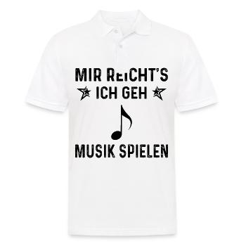 MIR RICHTS ICH GEN MUSIK SPIELEN - - Männer Poloshirt - Weiß - Vorne - Kai (181cm)
