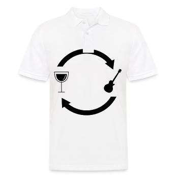 Weinlasten Pfeile und Gitarre - - Männer Poloshirt - Weiß - Vorne - Kai (181cm)
