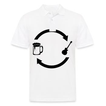 Flèches de chargement de bière et guitare - - Polo Homme - blanc - Devant - Kai (181cm)
